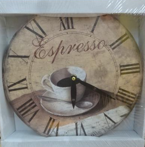 Wandklok koffie