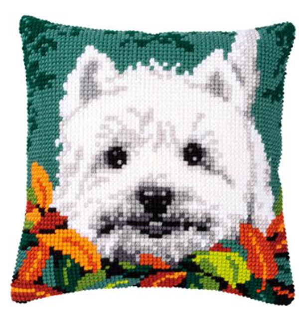 kruissteekkussen Westie