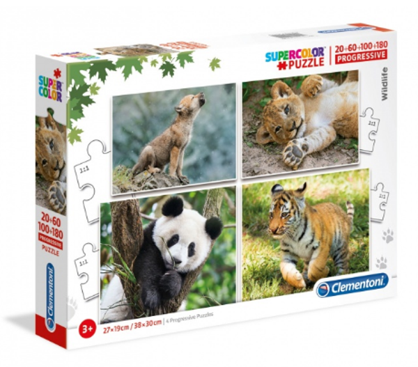 Puzzel wildlife 4-in-1 20/60/100/180st