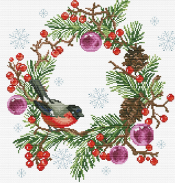 Borduurpakket Winter wreath