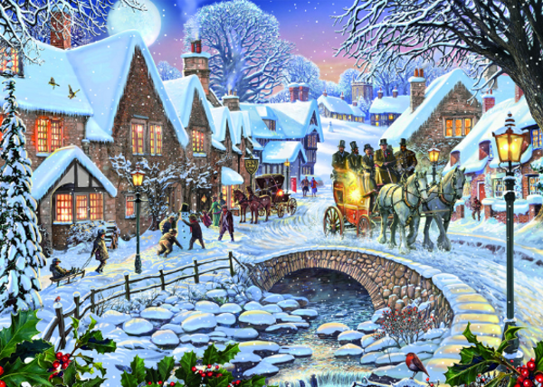 Puzzel winter village 1000st