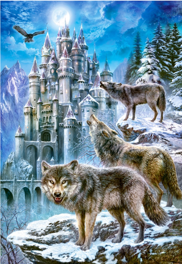 Puzzel wolves and castle 1500st