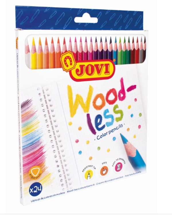 Houtloze kleurpotloden gemengde kleuren - etui 24st