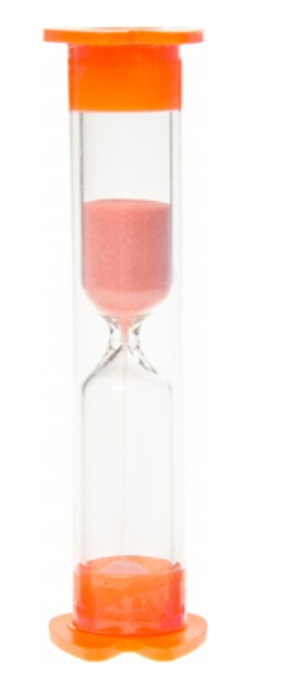 Zandloper 3 minuten 9*2,5cm oranje