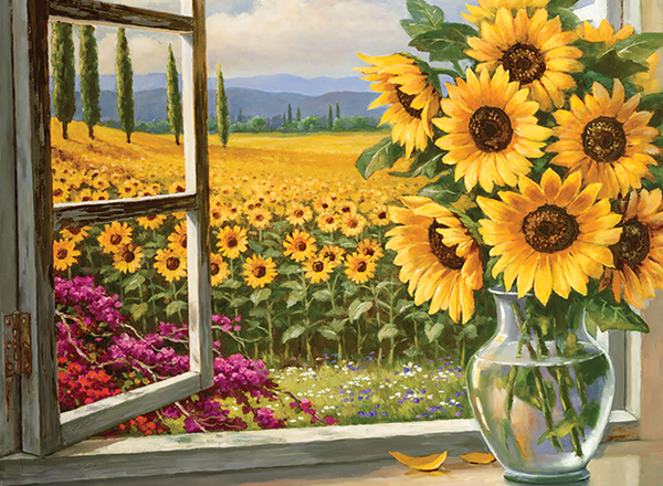 Schilderen op nummer zonnebloemen