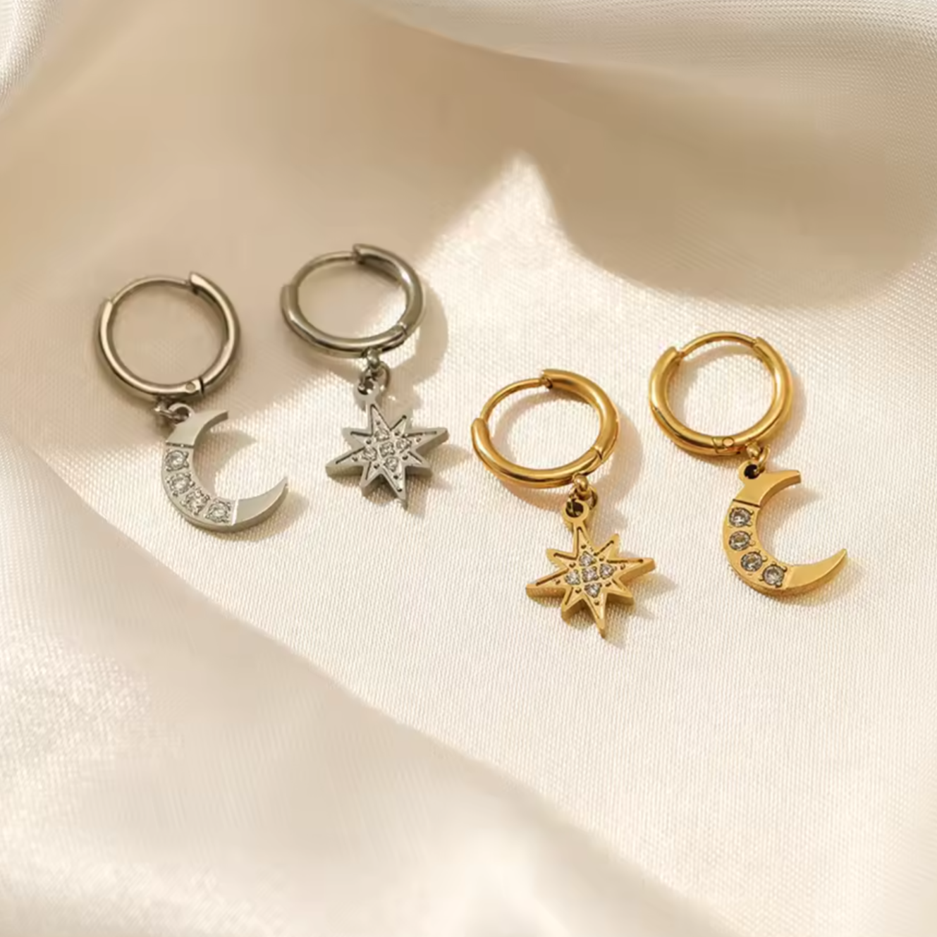 Moon & Star oorbellen
