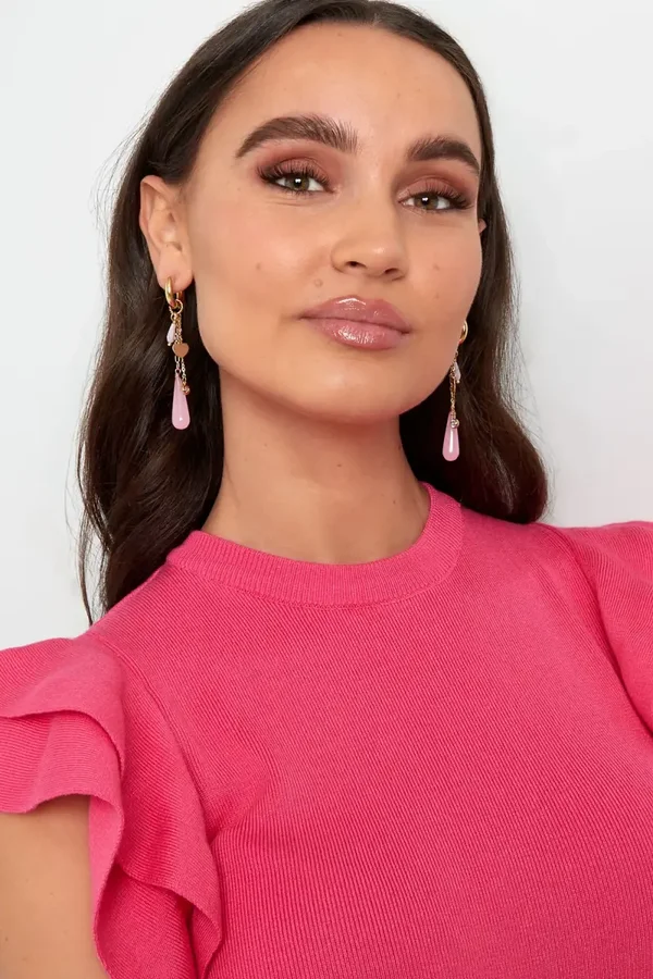 Rosé Drop Earrings