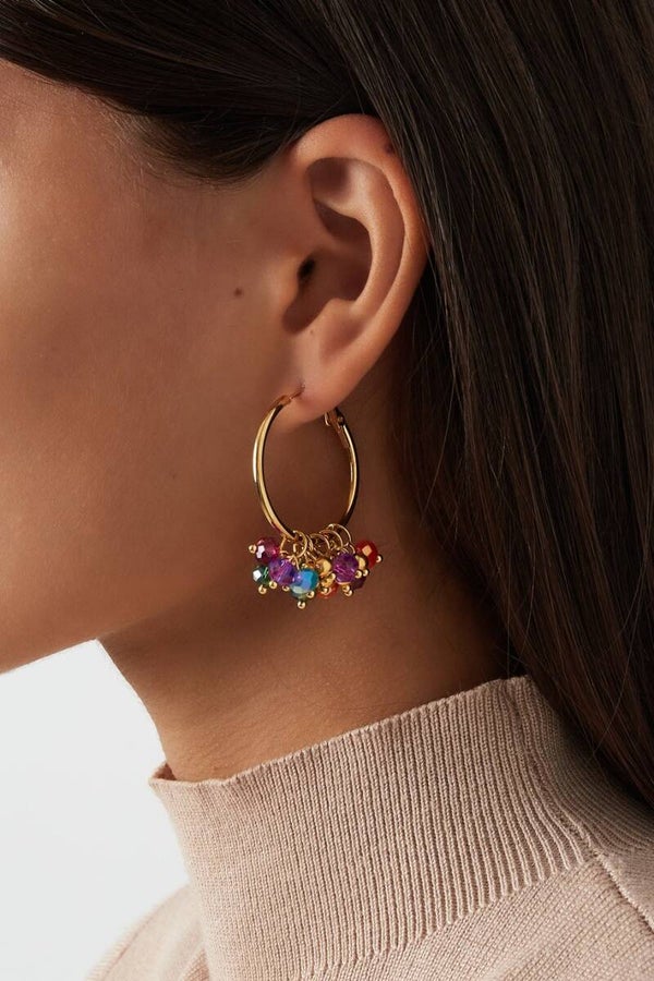 Bead it up earrings (grey)