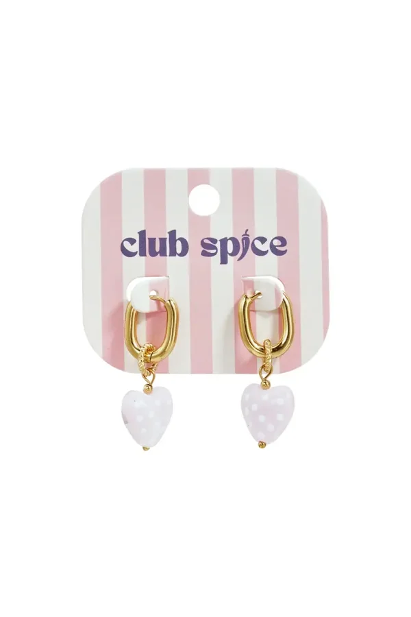 Pink Heart Dots Earring