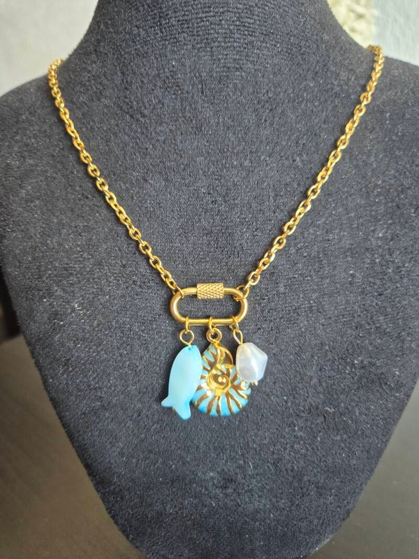 Blue Ocean Charm Necklace
