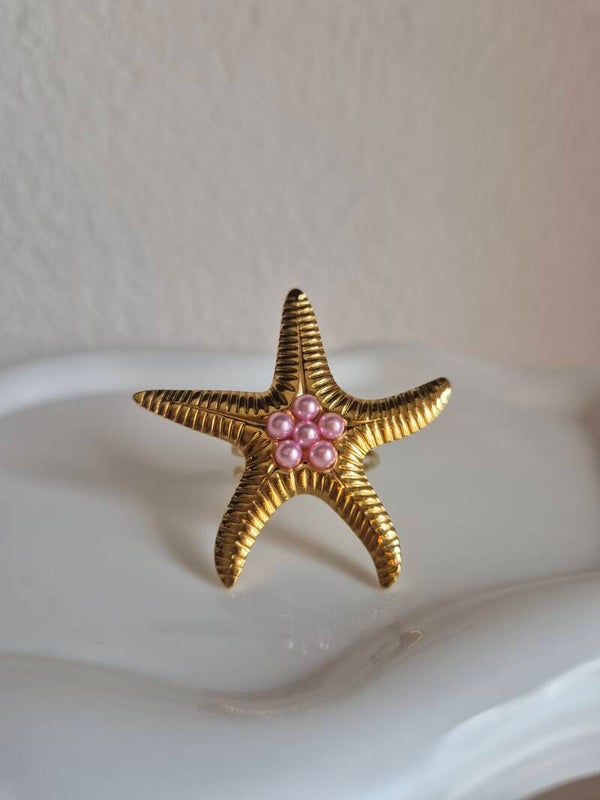 Pink Starfish Ring