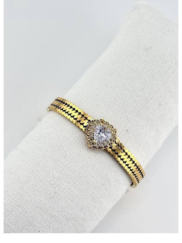 Crystal Heart Bangle