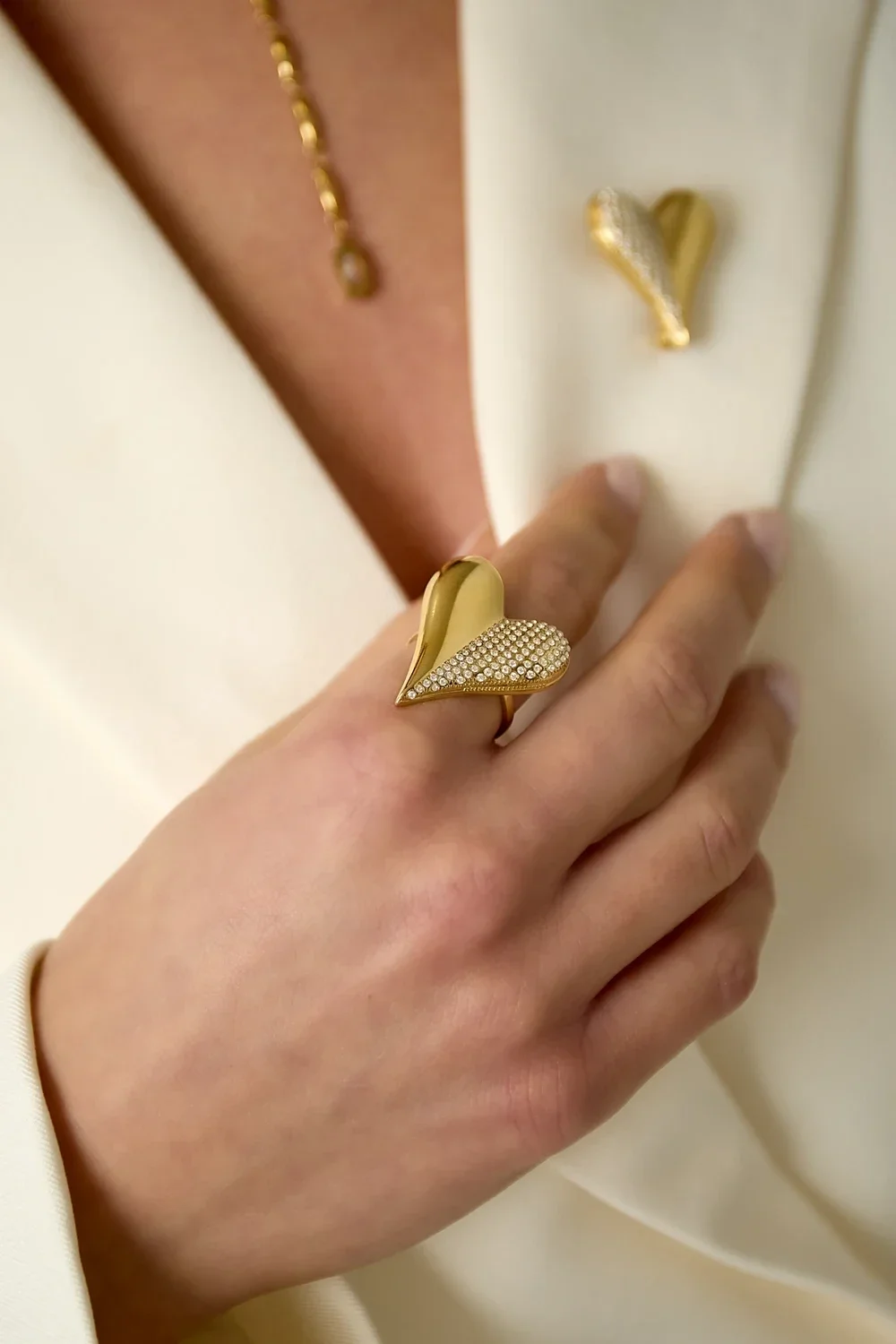 Half Spark Heart Ring