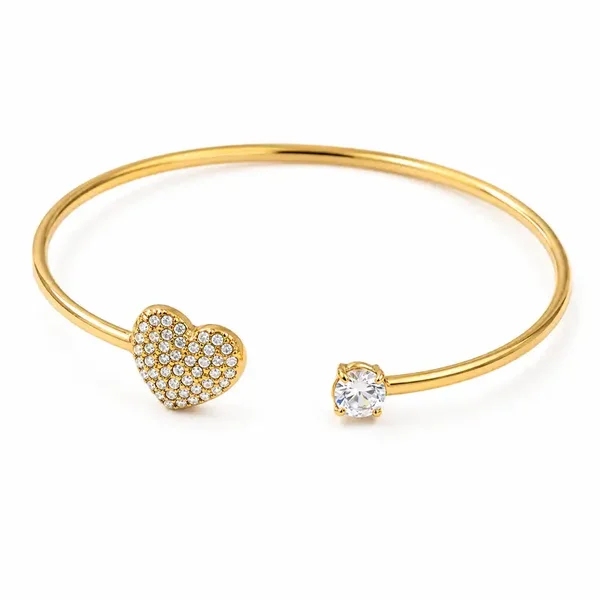 Strassy Heart Bangle
