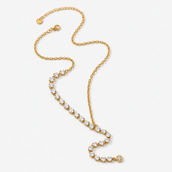 Crystal Drop Y Necklace