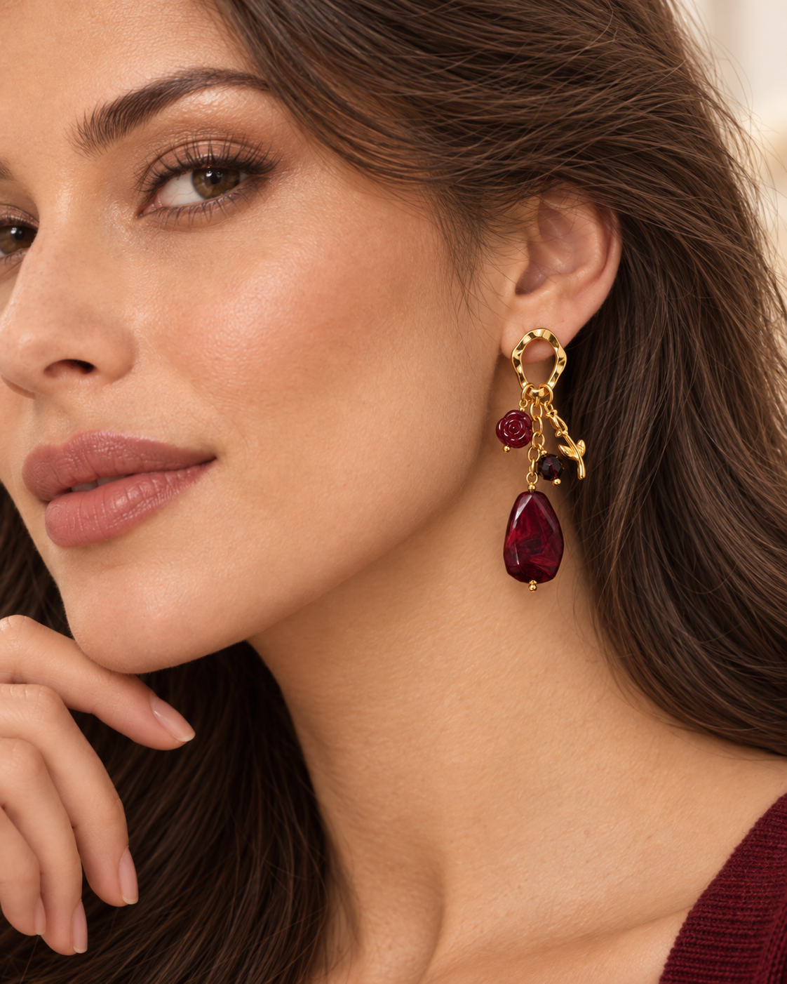 Lady in Red Earrings