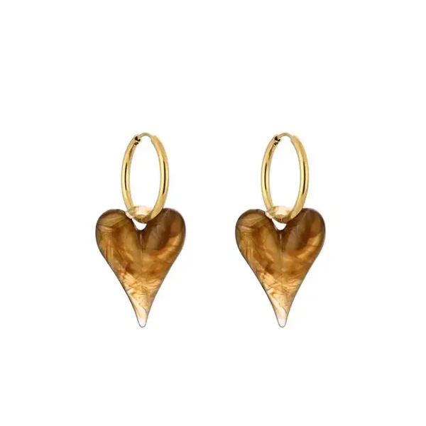 Mocha Heart Earrings