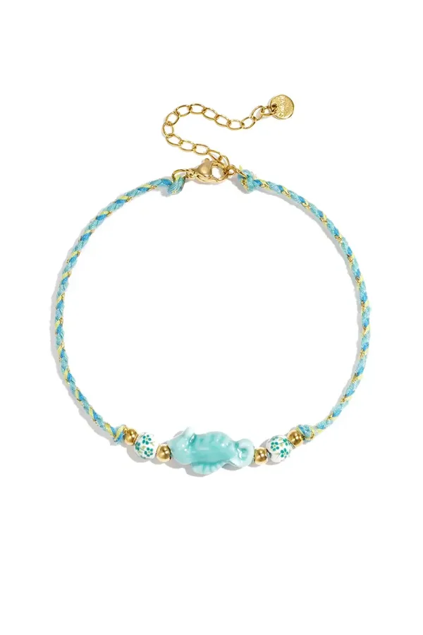 Ocean Green Sea Horse Anklet