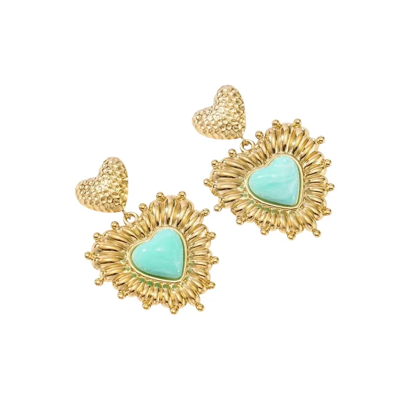 Royal Heart Earrings turquoise