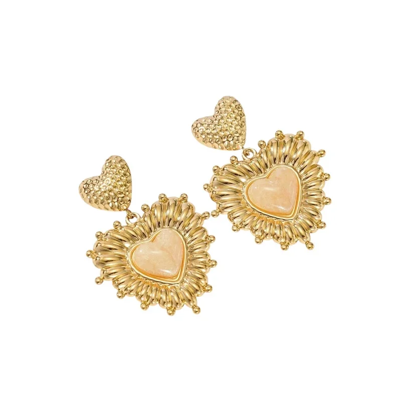 Royal Heart Earrings soft pink