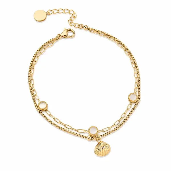 Shell Strass Double Anklet