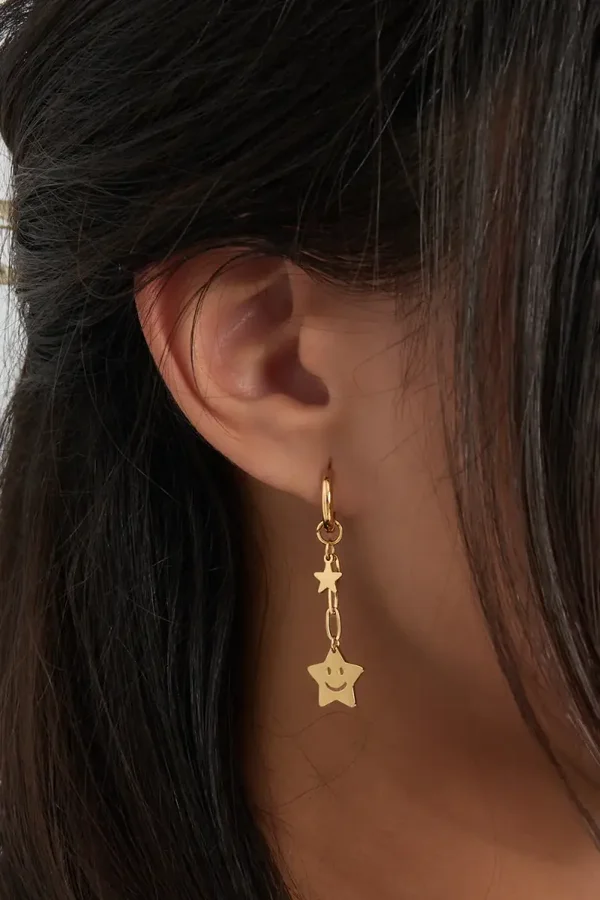 Smiley Star Earrings