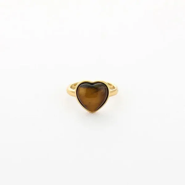 Amora Heart Ring – Tiger Eye