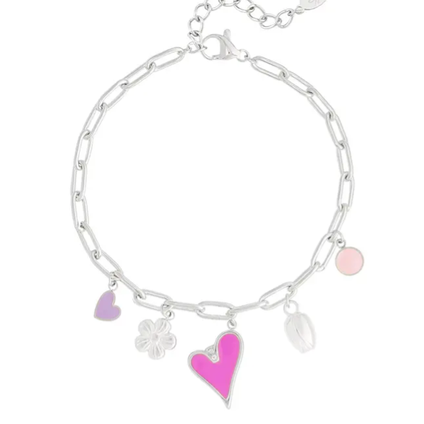 Colorful day bedelarmband zilver