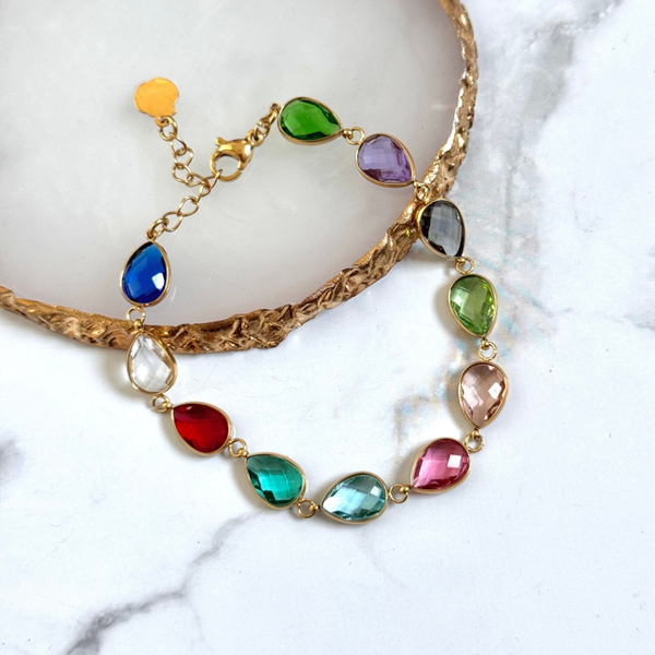 Rainbow armband goud