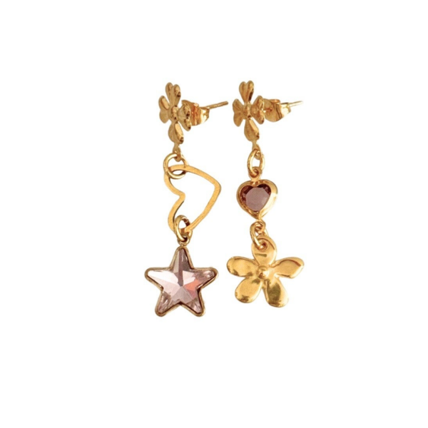 Purple star oorbellen