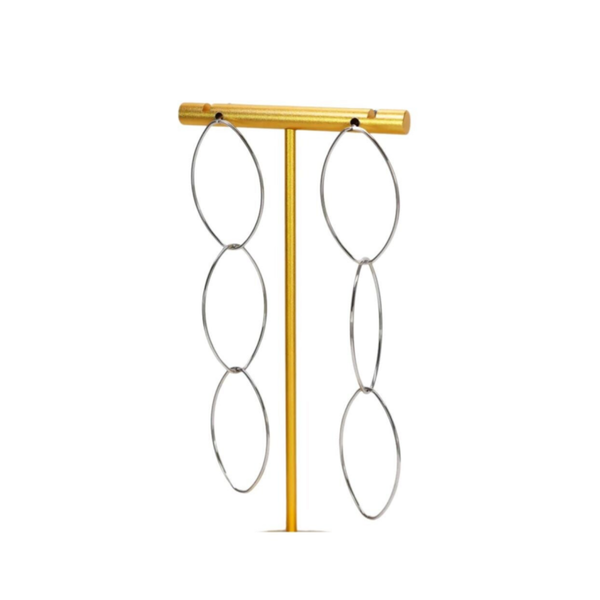 Triple ovalen oorbellen zilver