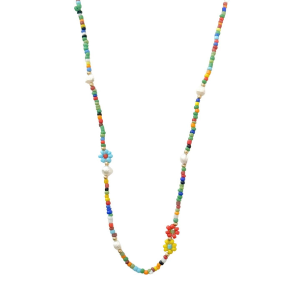 Kralenketting met bloemetjes