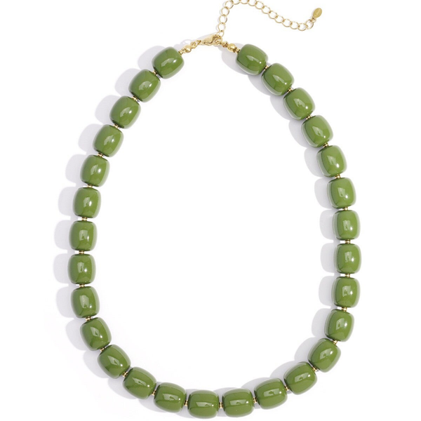 Donkergroene kralenketting