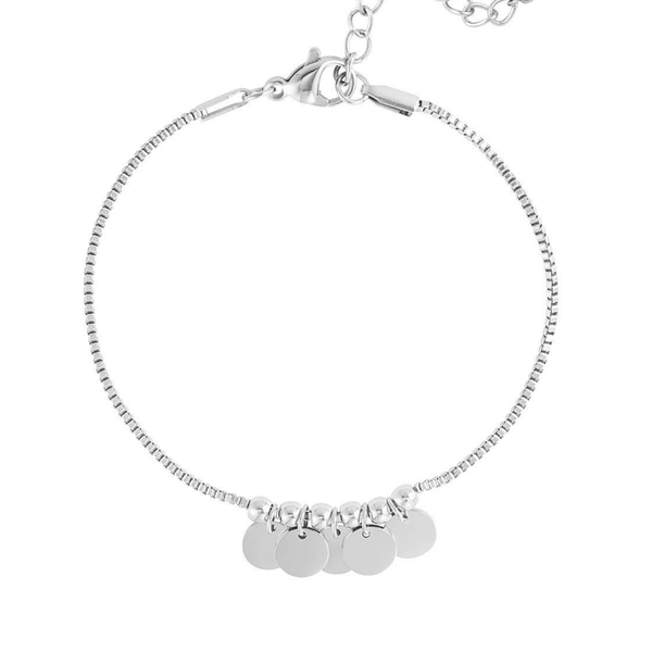 Armbandje met hangende coins zilver