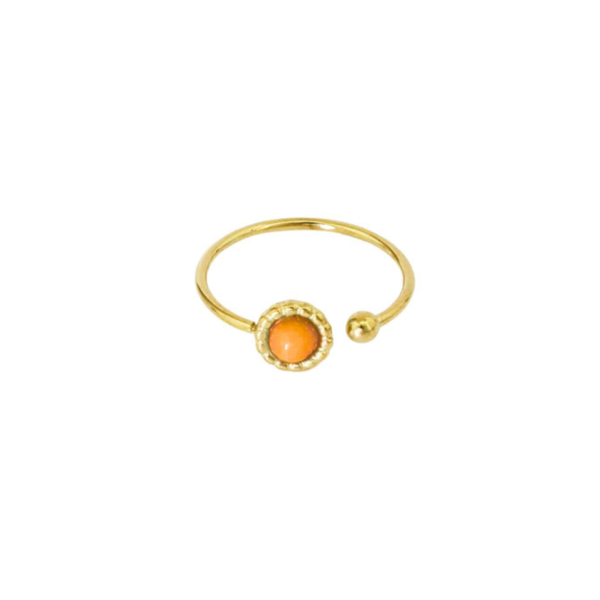 Ring met oranje steentje