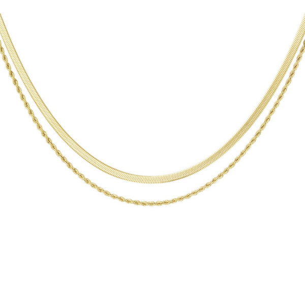Flat en chain dubbele ketting