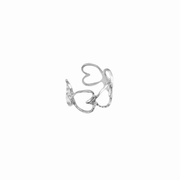 Heartbeat ring zilver