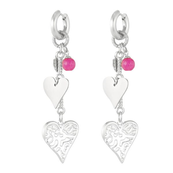 Love signature oorbellen zilver