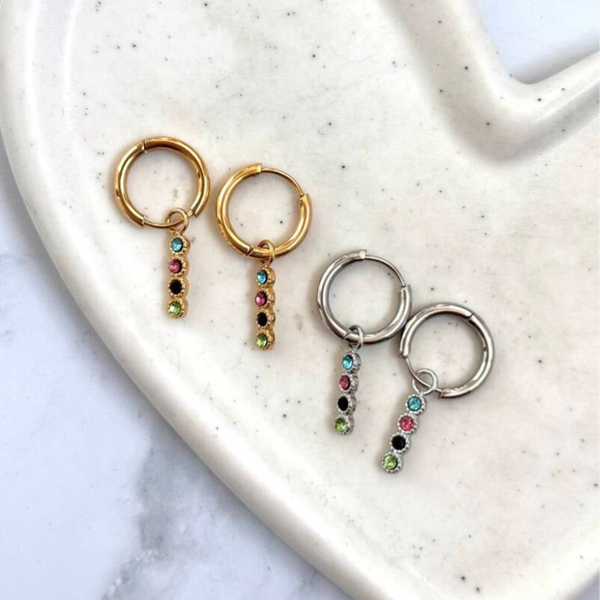 Colorful hoops zilver
