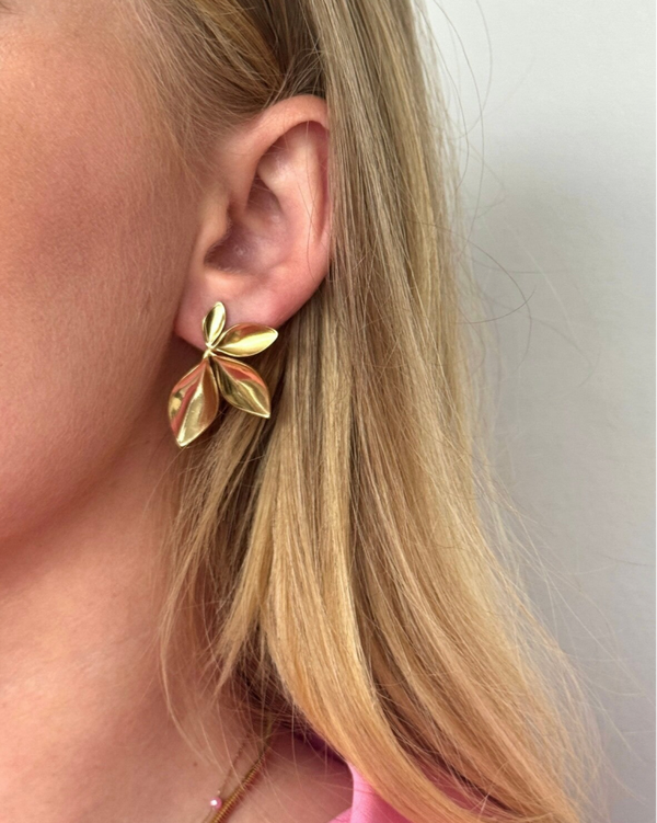 Leaves oorbellen goud