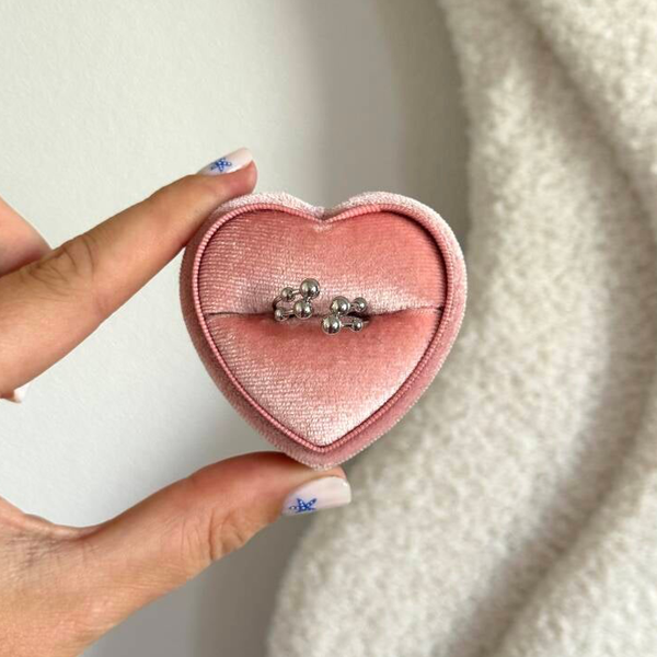Bolletjes ring zilver