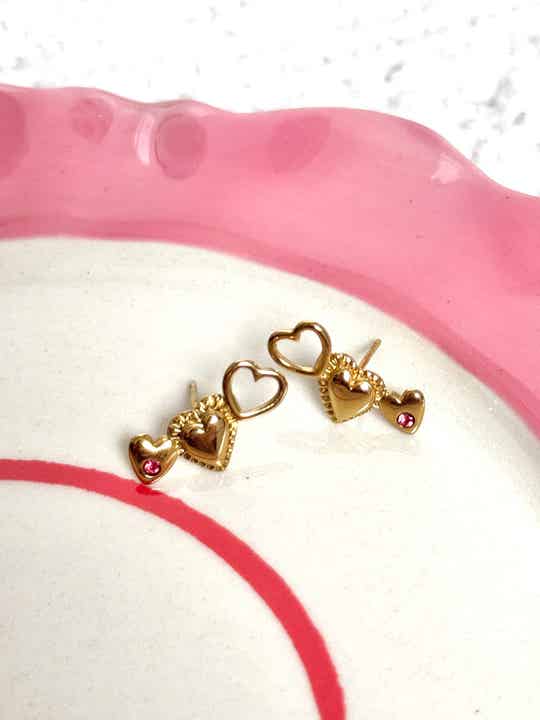 Triple hearts knopje