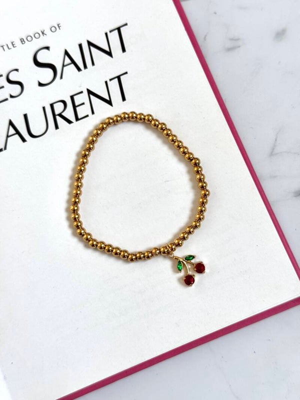 Cherry armband goud