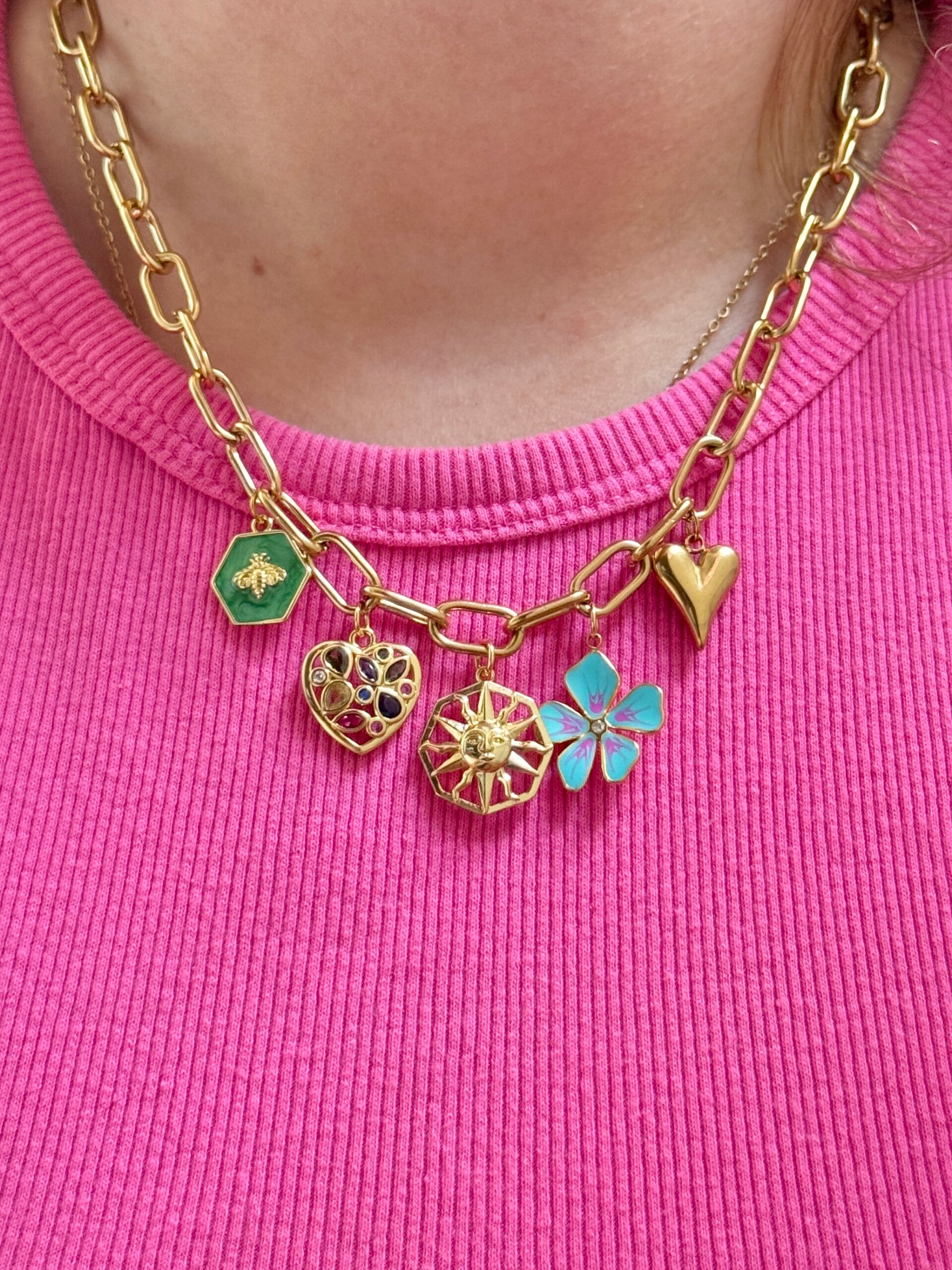 Handgemaakte ketting met bedels #334