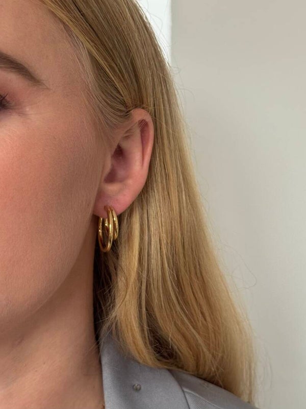 Double dare oorbellen goud