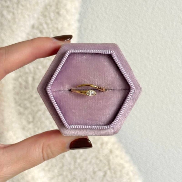 Crystal curve ring goud