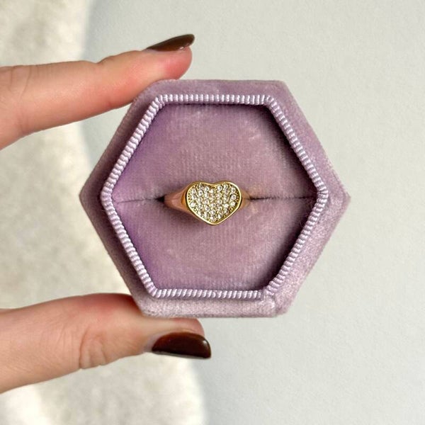 Bold heart ring goud