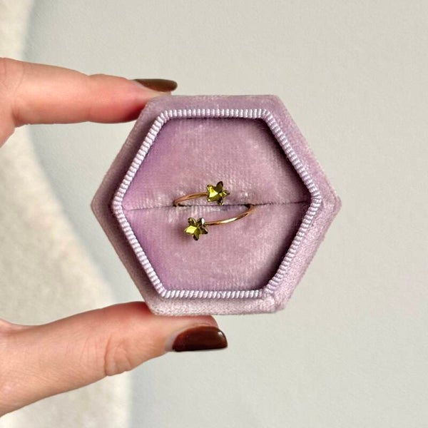 Double star ring groen