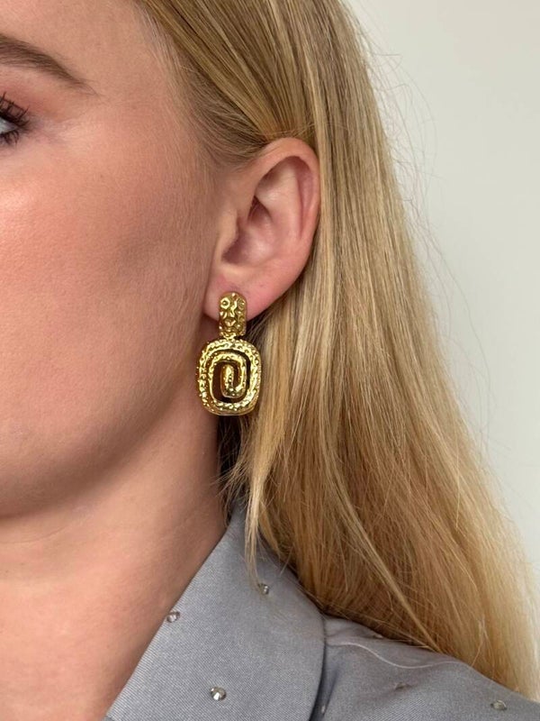 Swirl drop oorbellen