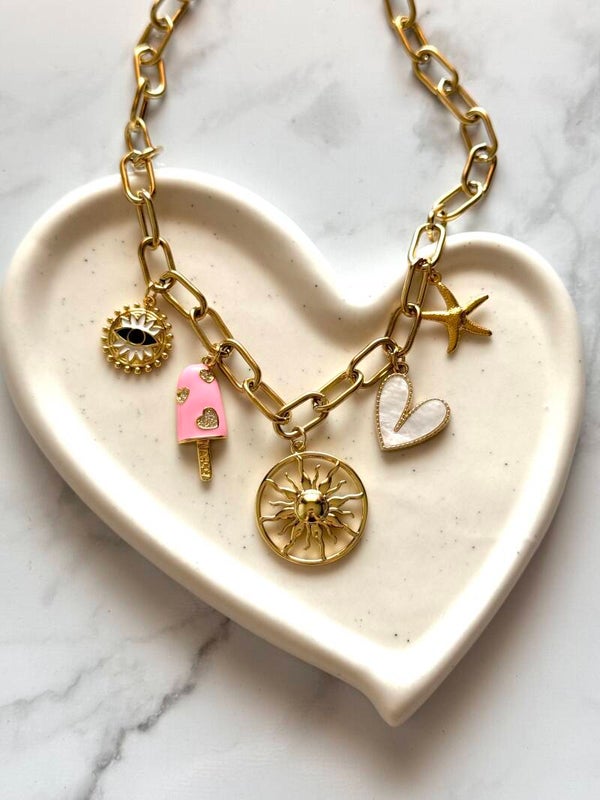 Handgemaakte ketting met bedels #268